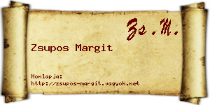 Zsupos Margit névjegykártya